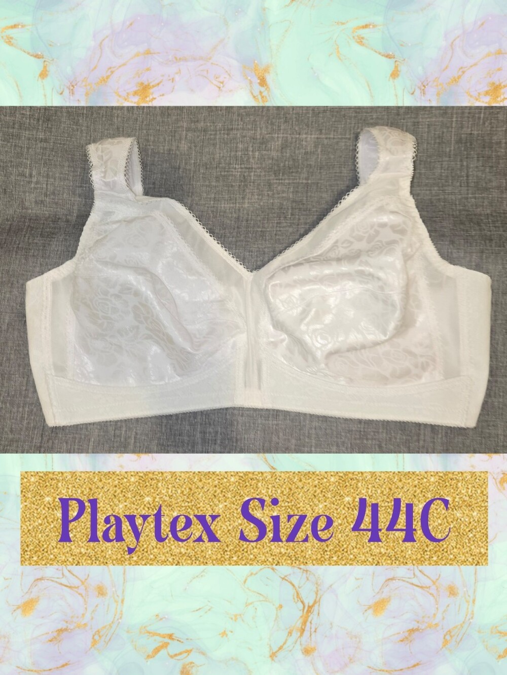 Playtex Women's White Full Coverage Bra - Size 44C